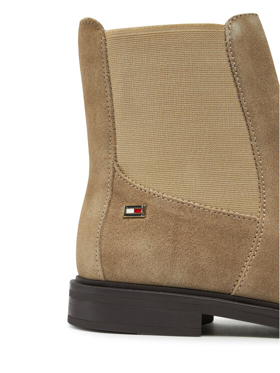 Tommy Hilfiger Tommy Hilfiger Боти тип челси Flag Suede Low Chelsea FW0FW08176 Бежов