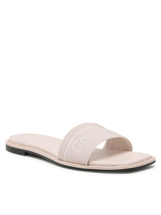 Calvin Klein Natikači Squared Flat Slide He HW0HW00817 Bež