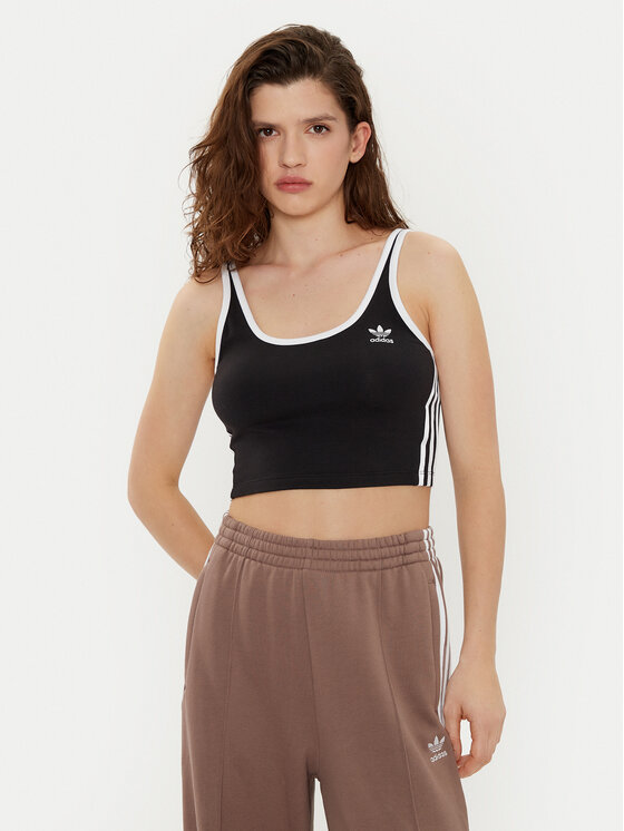 adidas Top adicolor 3-Stripes JD4612 Čierna Slim Fit