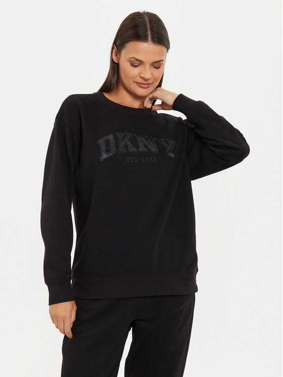 DKNY Sport Džemperis ar kapuci DP4T9809 Melns Regular Fit