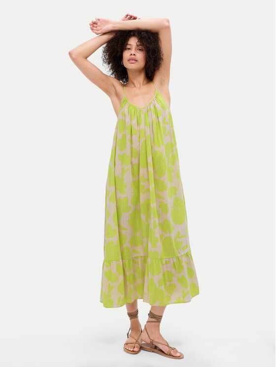 Gap Gap Poletna obleka 670217-03 Zelena Loose Fit