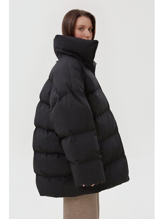 Estro Estro Μπουφάν πουπουλένιο ER00113894 Μαύρο Oversize