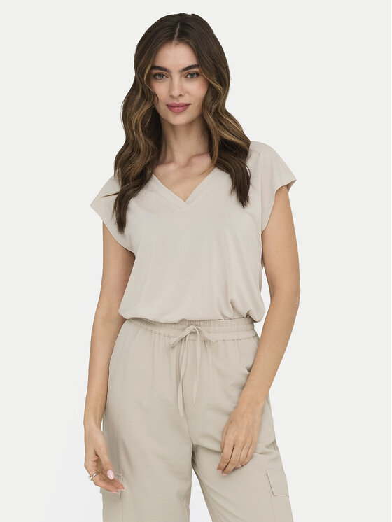 ONLY Tricou Free 15287041 Bej Regular Fit