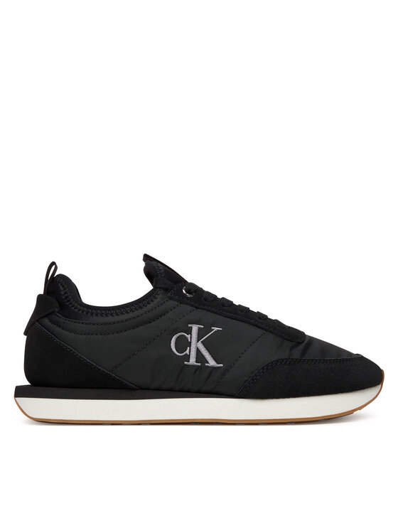 Calvin Klein Sneakersy Retro Runner Sock Laceup Mix Mat YW0YW02060 Czarny