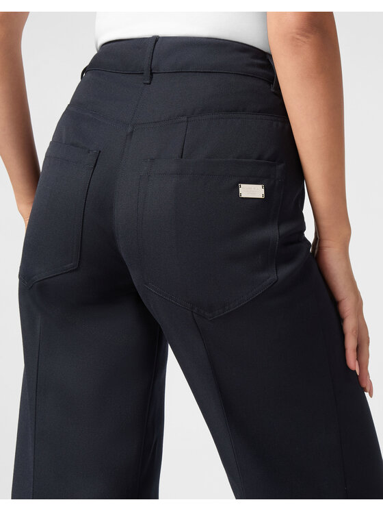 PHILIPP PLEIN PHILIPP PLEIN Spodnie materiałowe 22687 Granatowy Flare Fit