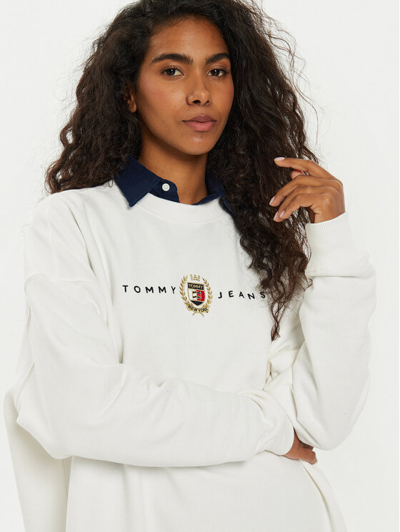 Tommy Jeans Tommy Jeans Sukienka dzianinowa DW0DW18715 Écru Relaxed Fit