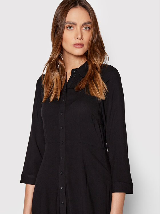 YAS YAS Φόρεμα πουκάμισο Savanna 26022663 Μαύρο Regular Fit