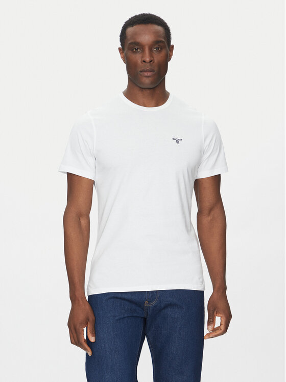 Barbour Barbour T-Shirt Essential Sports MTS0331WH11 Biały Tailored Fit