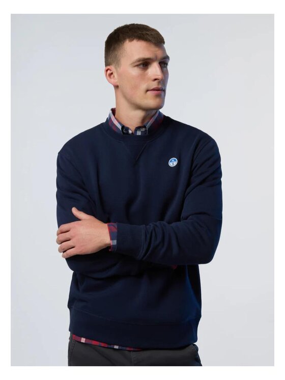 North Sails Felpa Felpa con patch logo Blu Regular Fit