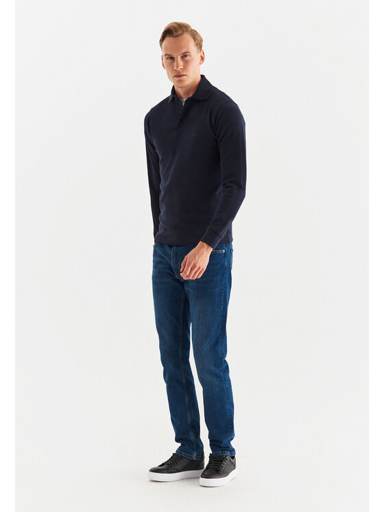 Pako Lorente Pako Lorente Longsleeve P22WF-TL-001 Granatowy Classic Fit