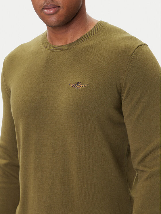 Aeronautica Militare Aeronautica Militare Džemper 252MA1611UL00506 Zelena Regular Fit