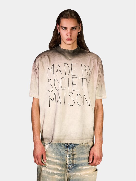 MADE BY SOCIETY MADE BY SOCIETY T-Shirt SANDSTONE - T17530 Beżowy Basic Fit