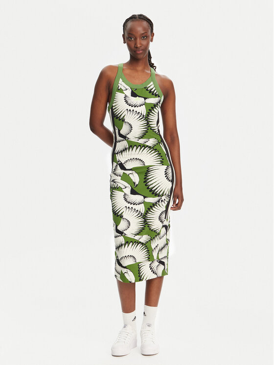 adidas adidas Rochie de zi FARM Premium JD6314 Verde Slim Fit