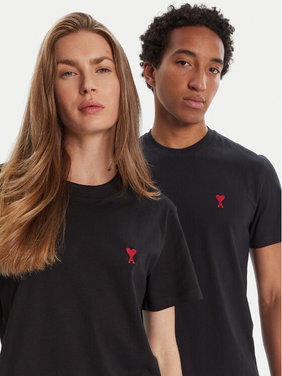 AMI｜ (BFUTS035 724 100) White Red Ami De Coeur T-Shirt | AMI PARIS