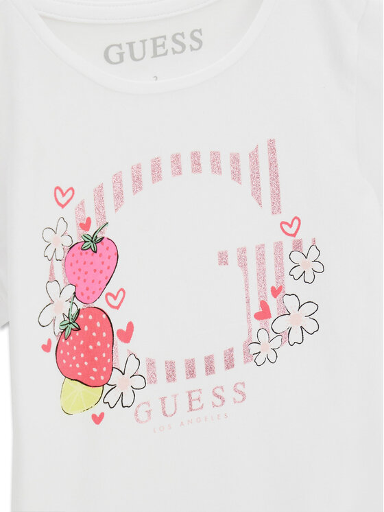 Guess Guess Tričko K6GI00 K6YW4 Biela Regular Fit