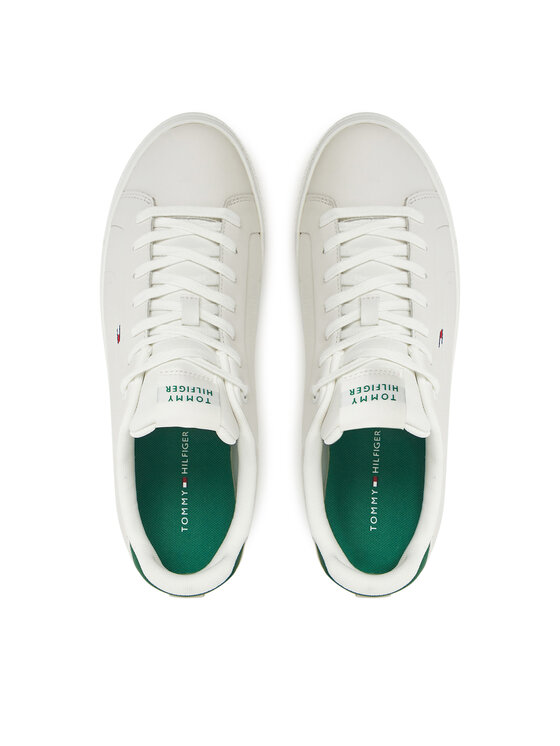 Tommy Hilfiger Tommy Hilfiger Laisvalaikio batai Icon Court Pinperf Lth FM0FM05483 Balta