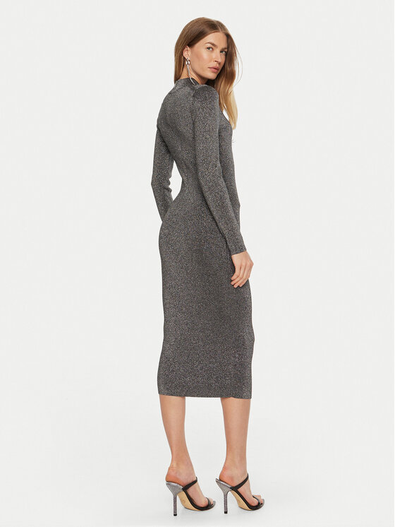 MICHAEL Michael Kors MICHAEL Michael Kors Úpletové šaty MF482KPAFB Stříbrná Slim Fit