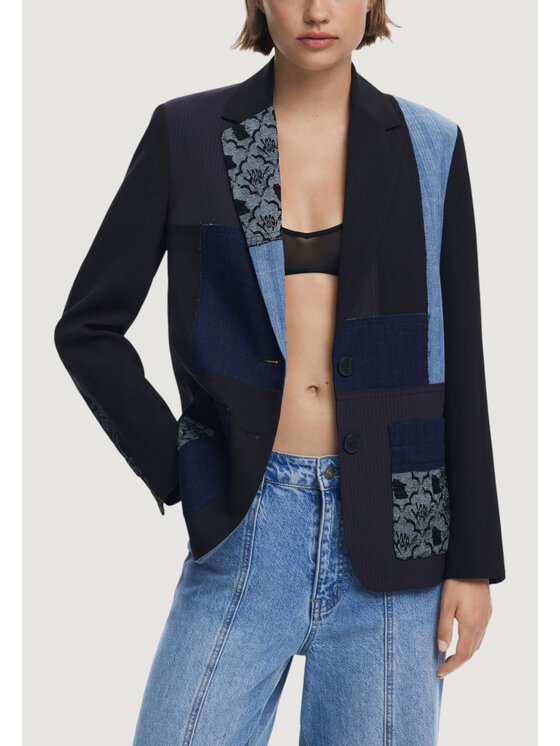 Desigual Desigual Μπουφάν γυναικείο CHAQ_TEXTURES Μαύρο Blazer Fit