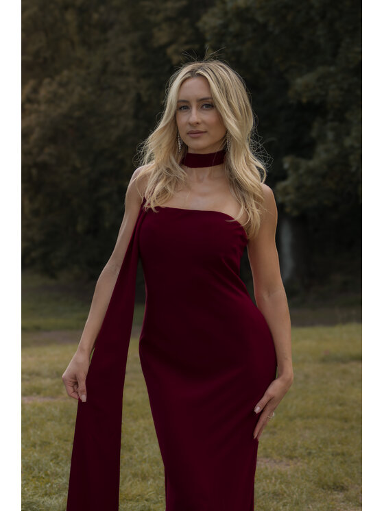 MAI MAI Sukienka wieczorowa VERA Bordowy Feminine Fit