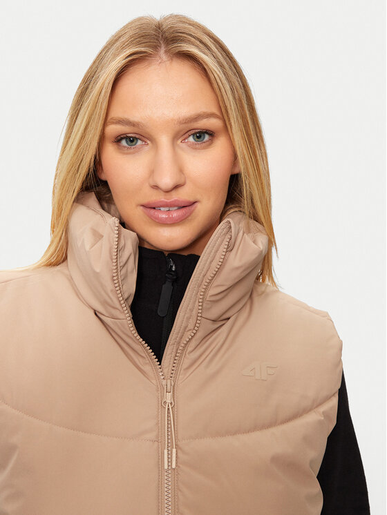 4F 4F Brezrokavnik 4FWAW24TVJAF135 Bež Loose Fit