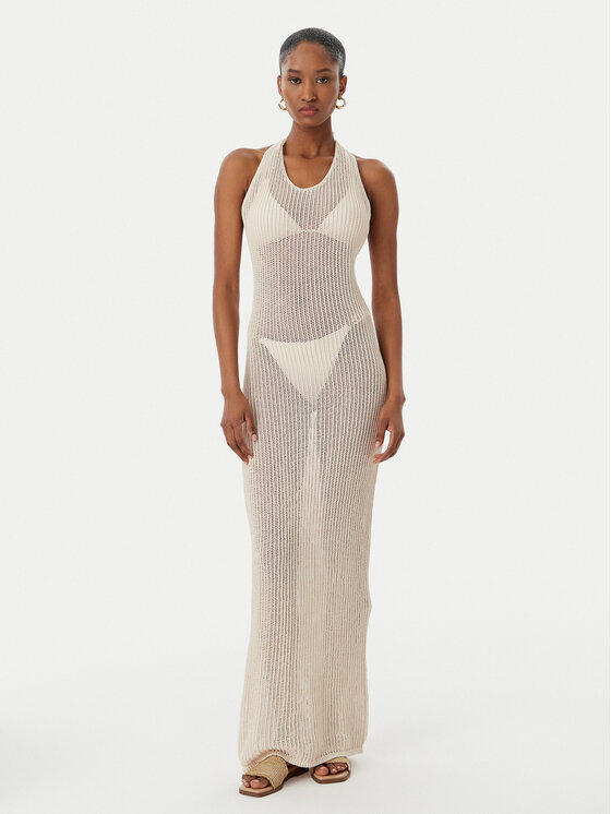 Guess Guess Haljina za plažu E6GK0 0Z5371 Svijetlo bež Slim Fit