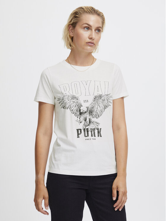ICHI T-shirt 20120143 Bianco Regular Fit, taglia : L