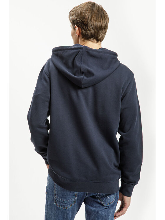 Cross Jeans Cross Jeans Bluza 25451-001 Granatowy Hoodie Fit