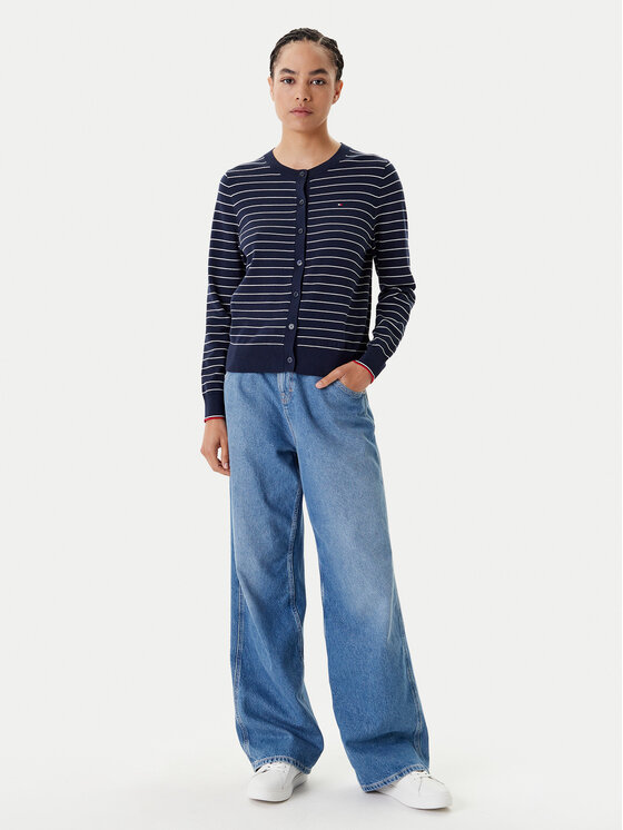 Tommy Hilfiger Tommy Hilfiger Kardigan WW0WW42370 Granatowy Regular Fit