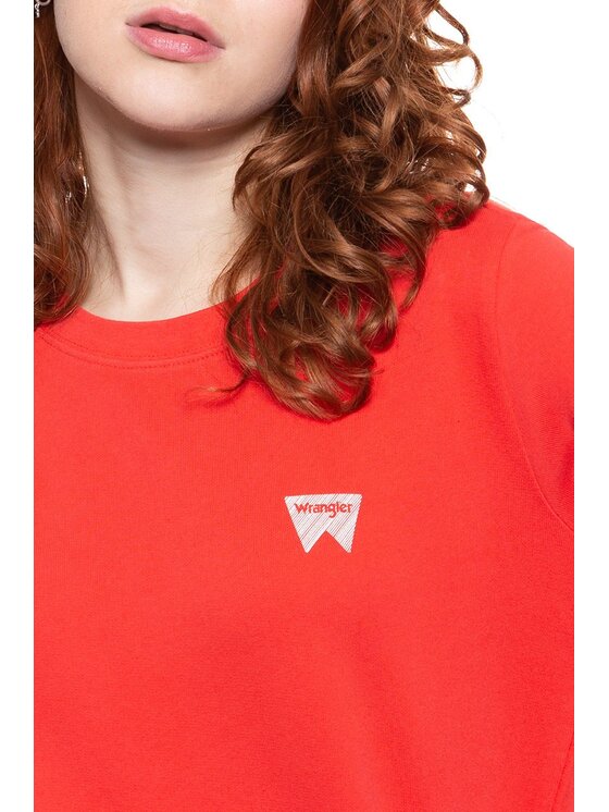 Wrangler Wrangler Felpa CREW SWEAT Rosso Regular Fit