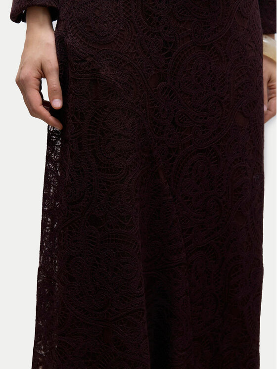 Vero Moda Vero Moda Midi sukňa Urshila 10336946 Bordová Regular Fit