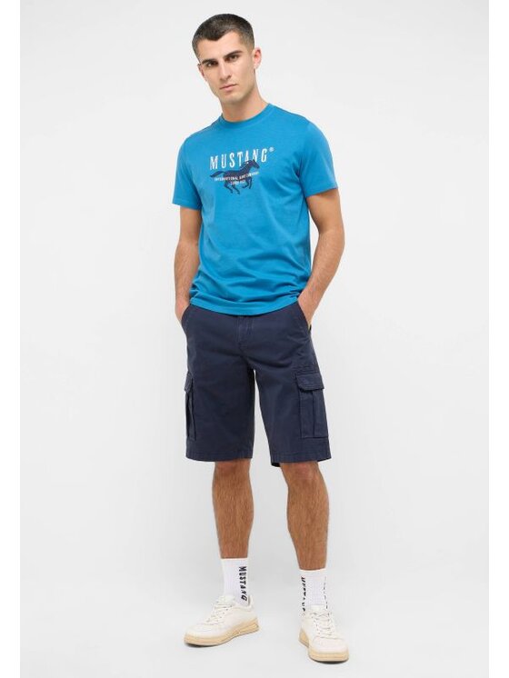 Mustang Mustang Pantaloncini di tessuto Houston Cargo Shorts Viola Loose Fit