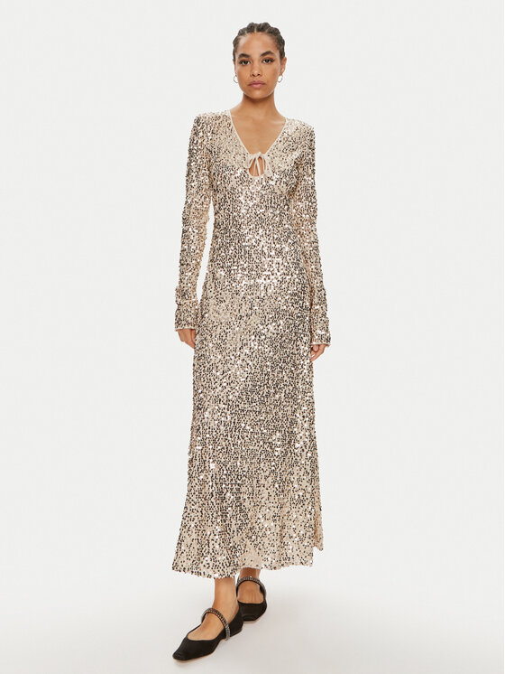 ROTATE Rochie cocktail Sienna 1126261531 Auriu Slim Fit