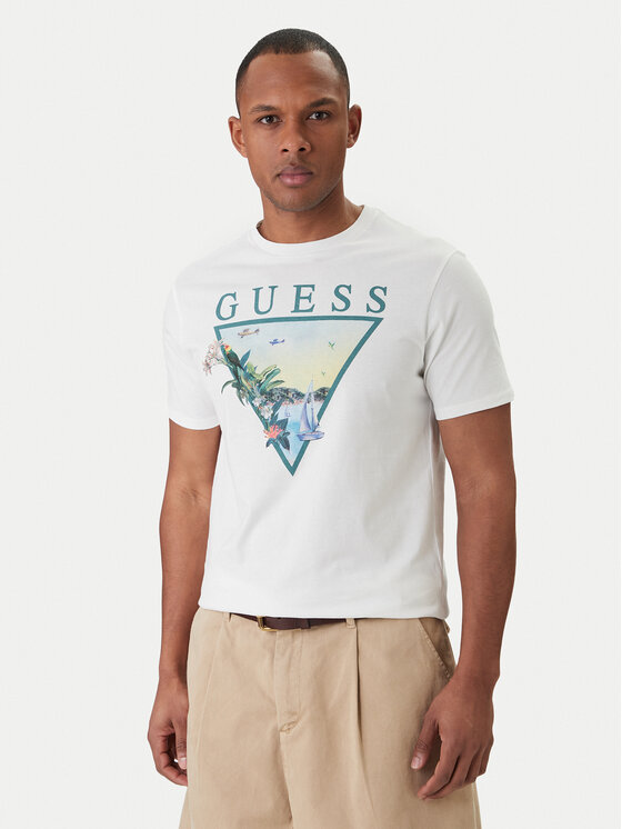 Guess Guess Marškinėliai M6GI49 K3584 Balta Reglan Fit