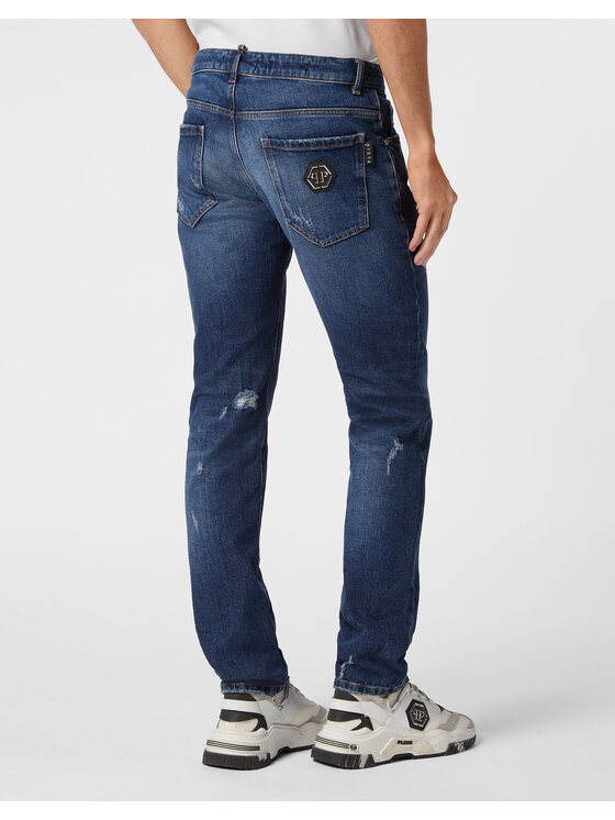 PHILIPP PLEIN PHILIPP PLEIN Džínsy 9597 Modrá Straight Leg