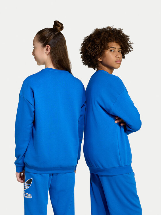adidas adidas Bluza Trefoil JV8570 Niebieski Loose Fit
