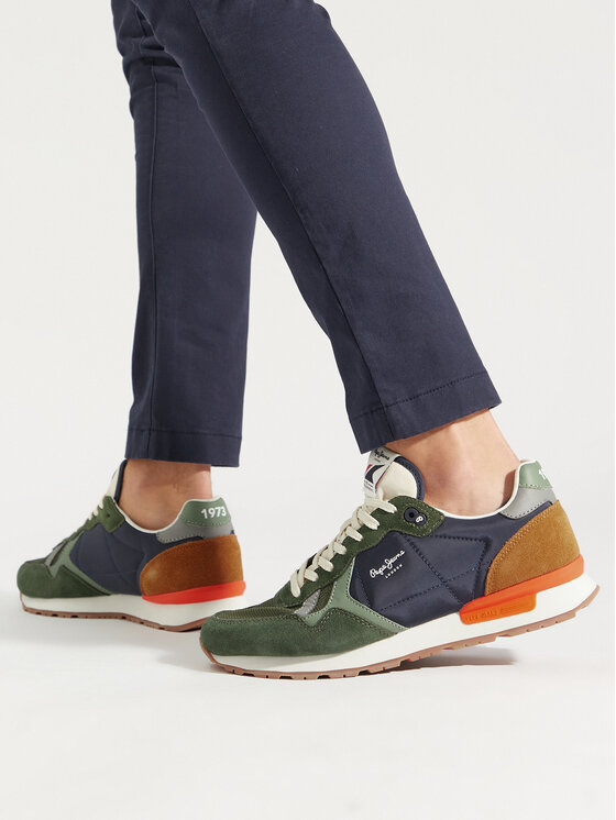 Pepe Jeans Pepe Jeans Sneakersy Brit Mix M PMS40006 Khaki