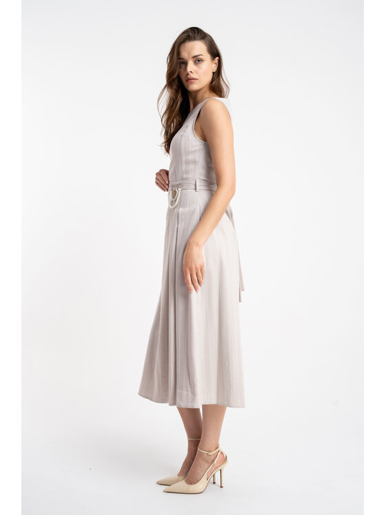 CLICK CLICK Letní šaty 70-851 Béžová Comfortable Fit