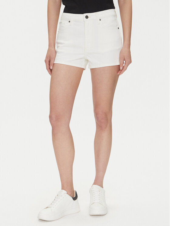 Guess Jeans Guess Jeans Pantaloni scurți de blugi W5GD0Y D5M62 Alb Regular Fit