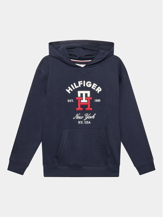 Tommy Hilfiger Džemperis ar kapuci Monogram KS0KS00395 D Tumši zils Regular Fit