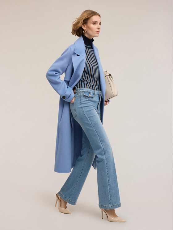 Motivi Motivi Jeansy P571Q004036N004 Turkusowy Flare Fit