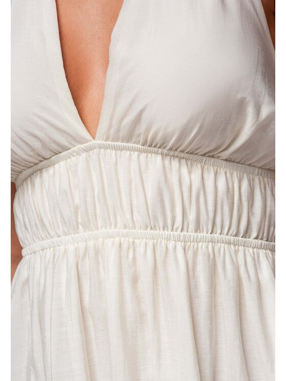Ombre Ombre Sukienka wieczorowa OW-DLR-E0001 Kremowy Regular Fit