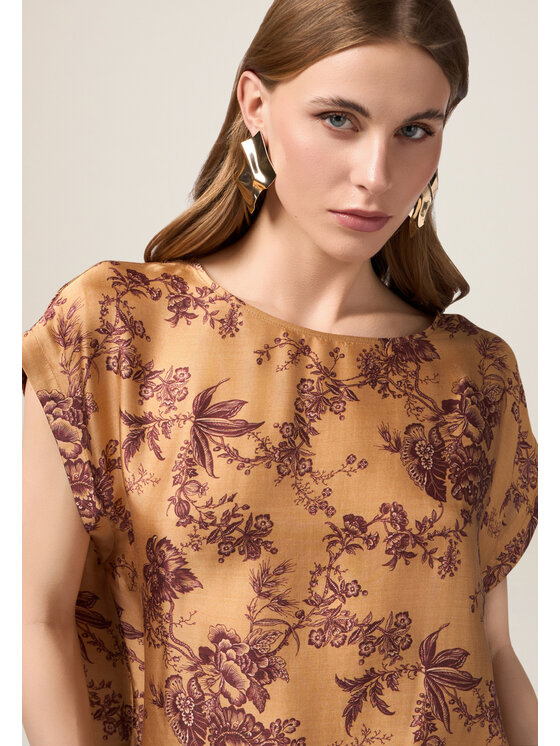 Oltre Oltre Blusa 2219E100321N0R2 Arancione Boxy Fit