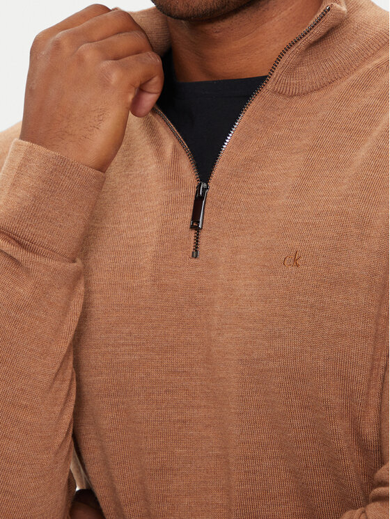 Calvin Klein Calvin Klein Sweter K10K110421 Brązowy Regular Fit