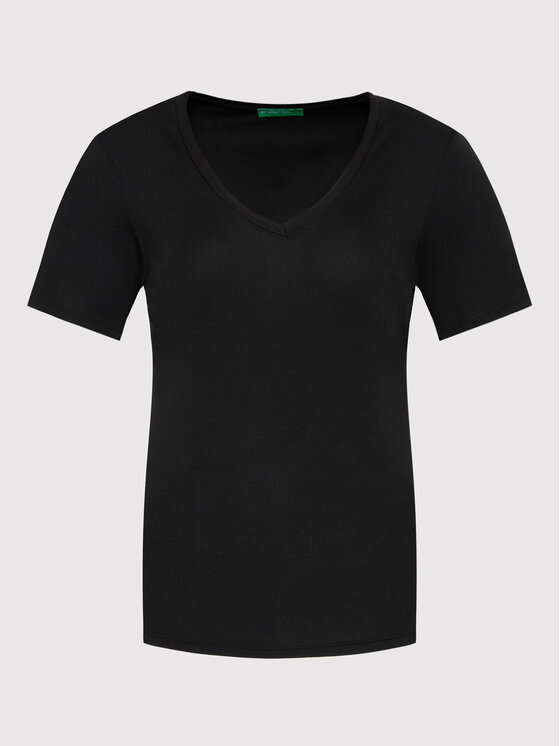 United Colors Of Benetton United Colors Of Benetton T-shirt 3GA2E4230 Crna Regular Fit
