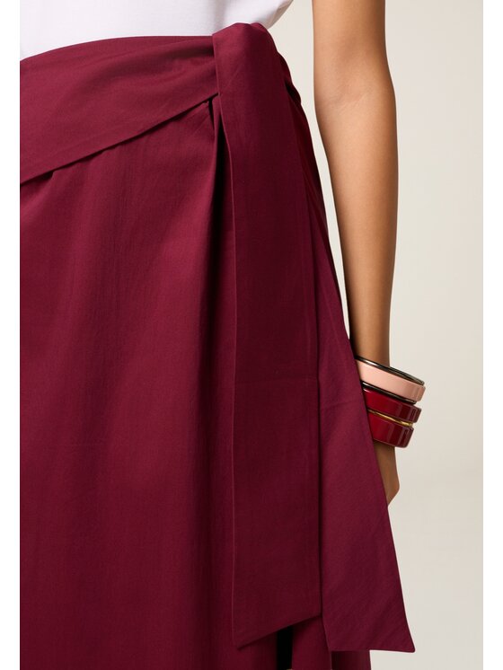 Oltre Oltre Spódnica maxi 1165R001524N029 Bordowy A-Line Fit