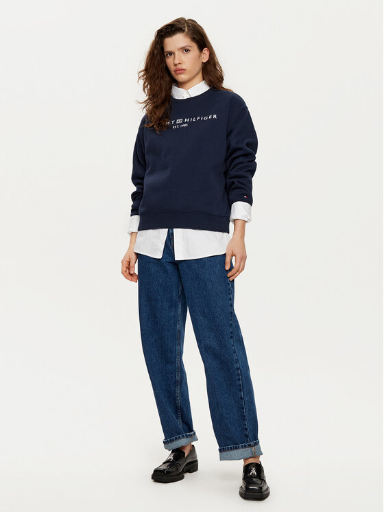 Tommy Hilfiger Tommy Hilfiger Pulóver WW0WW39791 Sötétkék Relaxed Fit
