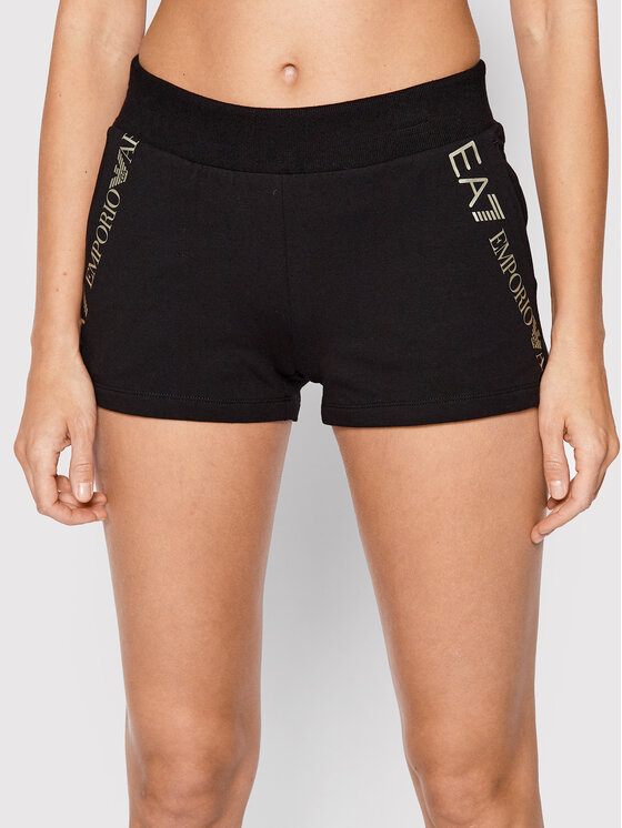 EA7 Emporio Armani Pantaloni scurți sport 3LTS54 TJCQZ 0200 Negru Regular Fit