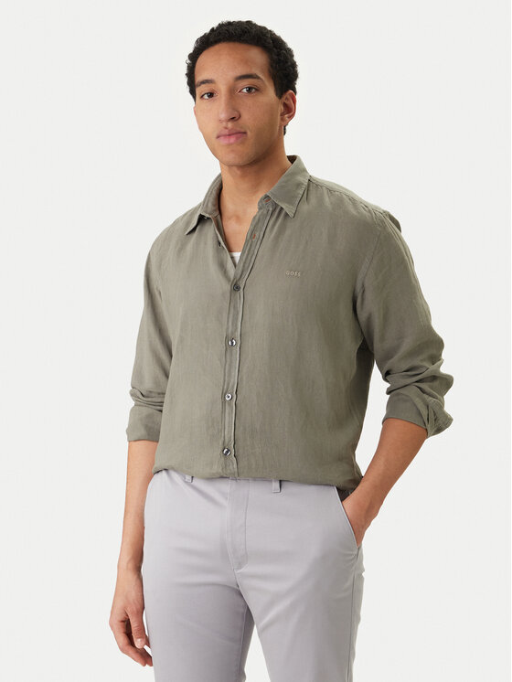 BOSS BOSS Риза Relegant 50567579 Сив Regular Fit