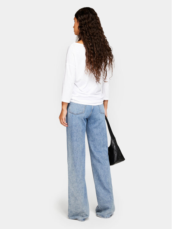 Sisley Sisley Majica 3QU4L12EE Bijela Regular Fit