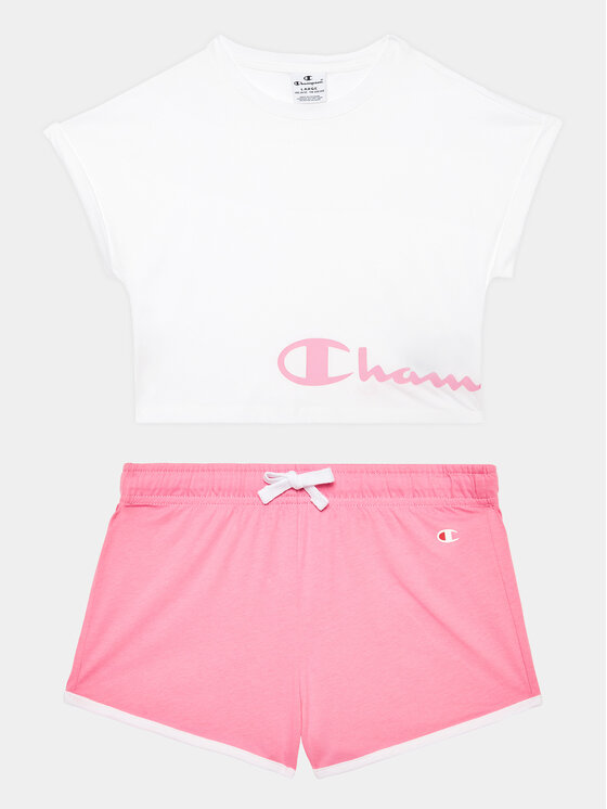 Champion Champion Súprava Tričko a šortky 404624 Biela Regular Fit